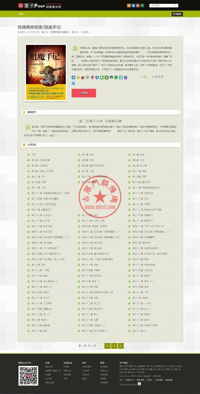 WordPress小说主题多本小说阅读主题模板