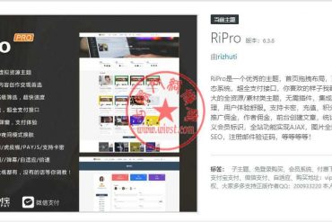 WordPress主题RIPro V6.3 日主题资源素材下载站主题网站源码【站长亲测】
