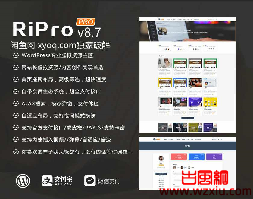 WordPress 日主题Ripro8.7 闲鱼网最新独家免扩展破解版