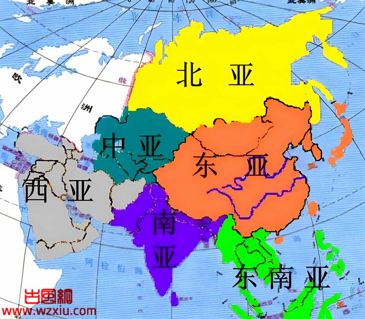 亚洲有哪些地区(亚洲各地区分布图)