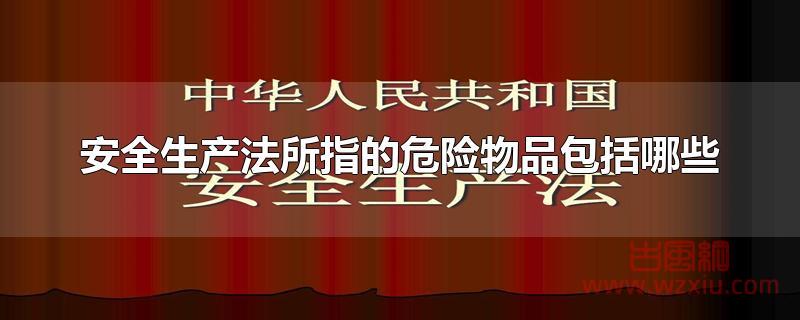 安全生产法所指的危险物品包括哪些