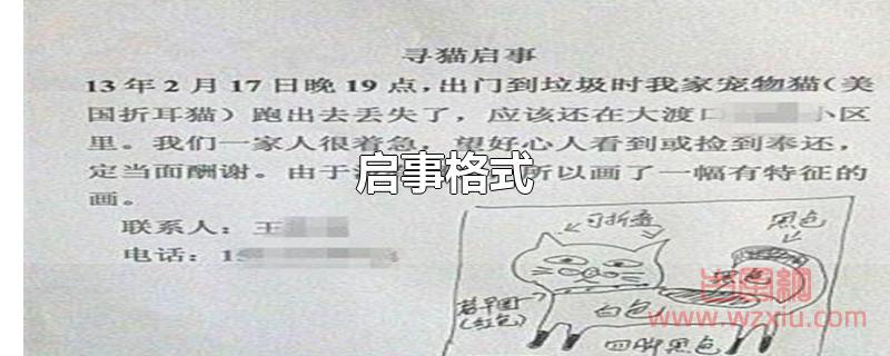 启事格式是怎么样的？