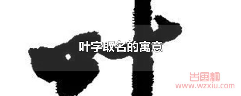 叶字取名的寓意