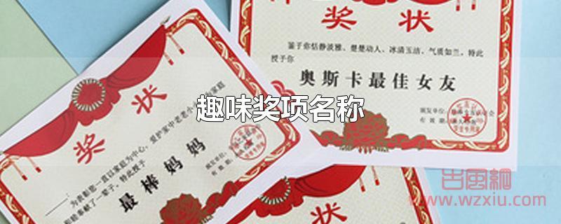 趣味奖项名称 趣味奖项名称是什么?