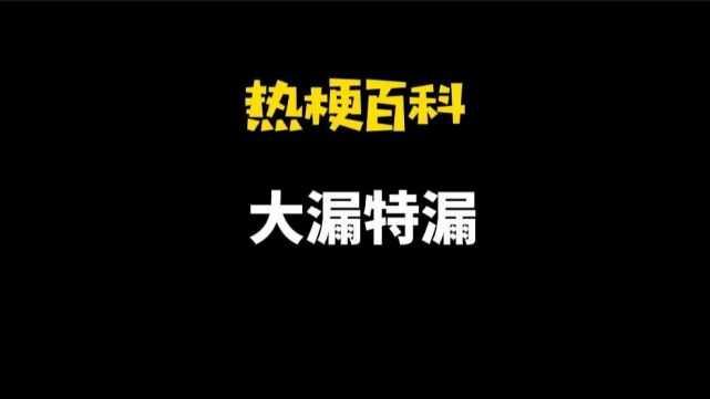 网络用语大漏特漏是什么梗？有什么意思？