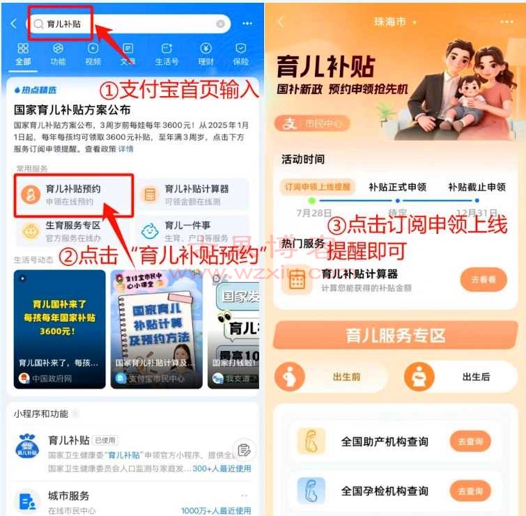 育儿补贴信息管理系统官网入口汇总:微信+支付宝+各省市政务服务平台!